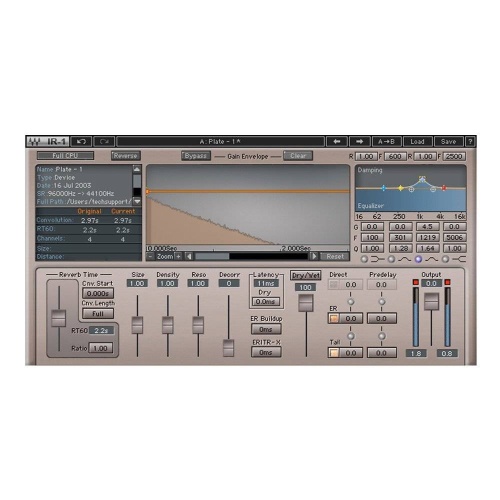 WAVES IR1 Convolution Reverb Native (Mac/PC) фото 2